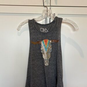 Chaser Kids Charcoal Tank with Vibrant Bull Skull